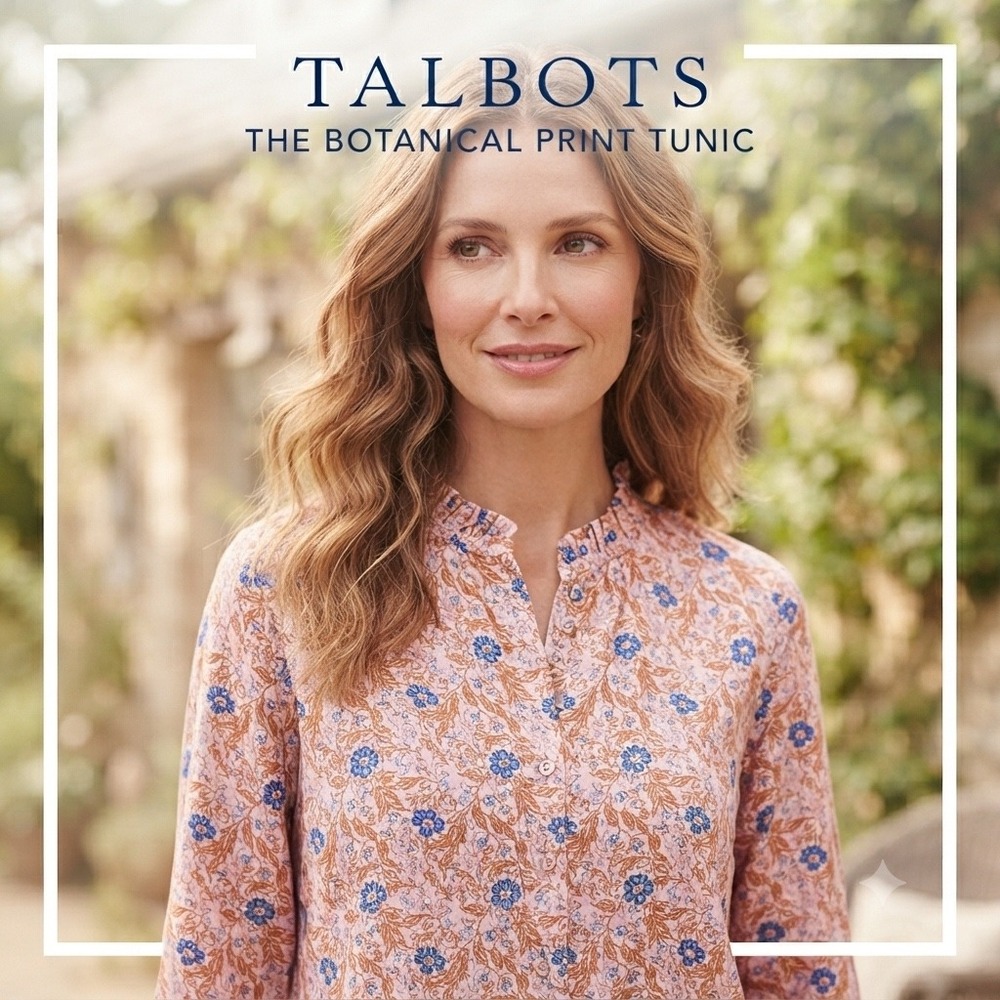 Talbots Pintuck Voile Top Long Sleeve Tunic Cottagecore Floral Boho Blouse XL